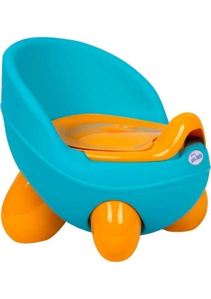 Sevibebe 1-3 Yaş Hijyenik ve Sağlıklı Lazımlık, Azo Boya ve Toksik Madde İçermeyen Plastik, Kolay Temizlenen Turkuaz-Turuncu modelleri