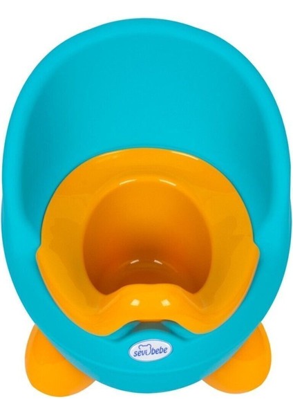 Sevibebe 1-3 Yaş Hijyenik ve Sağlıklı Lazımlık, Azo Boya ve Toksik Madde İçermeyen Plastik, Kolay Temizlenen Turkuaz-Turuncu indirimleri