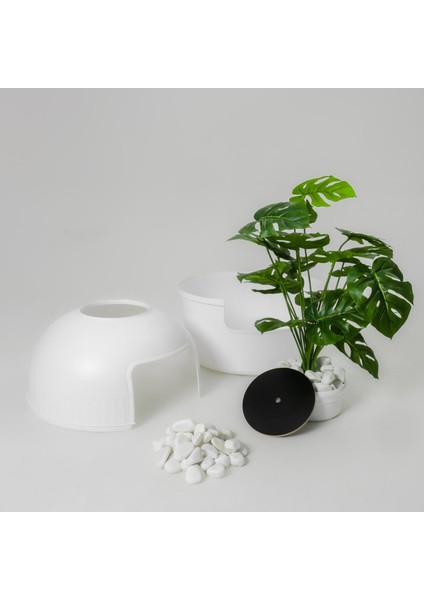 Dekoratif Kedi Tuvaleti/Evi Beyaz modelleri