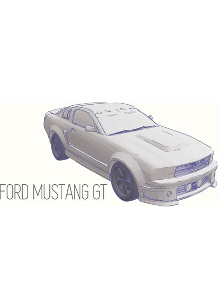 Ford Mustang Gt - Model 1:64 (Sadece Plastik Aparattır!!!) 3D