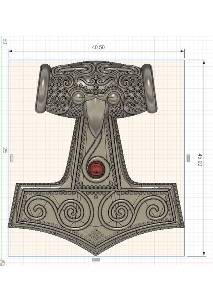 Thor's Hammer - Mjolnir - Kolye (Sadece Plastik Aparattır!!!) 3D modelleri