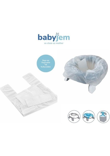 Babyjem Portatif Lazımlık Yedek Poşeti 20'li – Süper Emici Pedli, Tek Kullanımlık ve Hijyenik Bebek Lazımlık Torbası