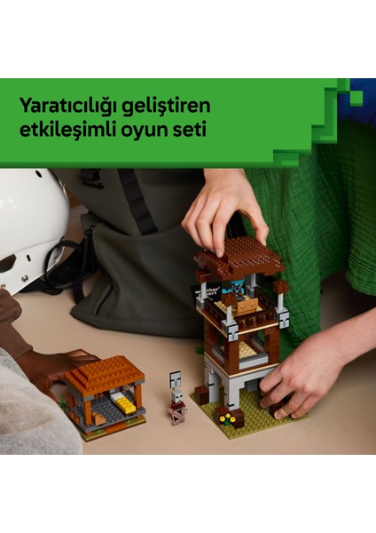 ® Minecraft® Yağmacı Karakolu ve Çapulcu 21278 - 9 Yaş ve Üzeri Çocuklar Için Oyuncak Yapım Seti (665 Parça)