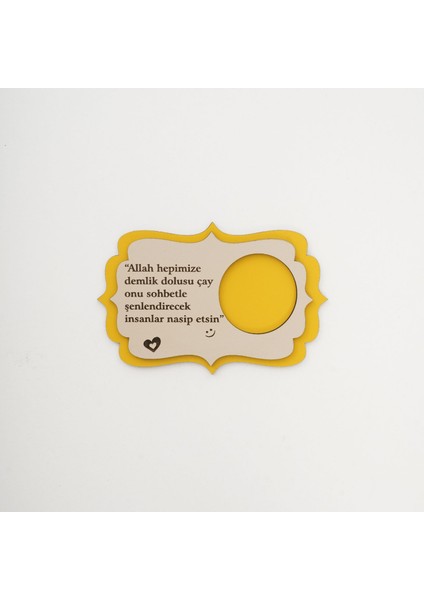 Ahşap Sunumluk|Yazılı Bardak Altlıkları(6 Adet)|15*10 CM|BA4004