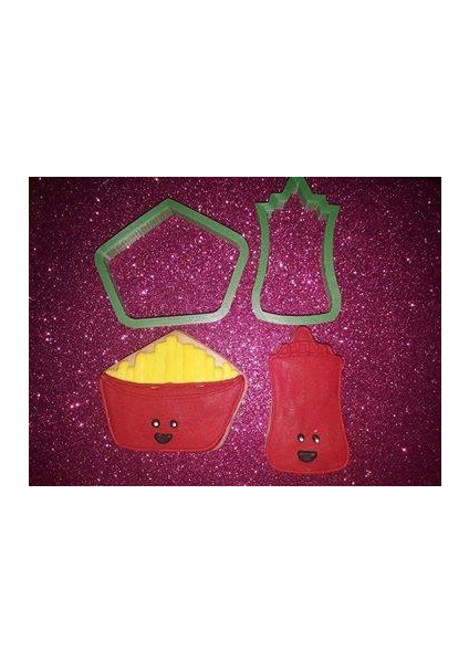 Ketçap ve Patates Kızartması Kurabiye Kesici (Sadece Plastik Aparattır!!!) 3D modelleri