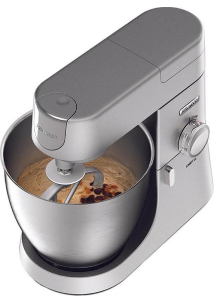 Chef XL Mutfak Şefi 1200 W, 6,7 Lt Paslanmaz Çelik Kase, Sıçrama Önleyici Kapak ve Kademeli Hız Ayarı, Gümüş