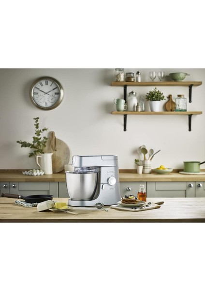 Chef XL Mutfak Şefi 1200 W, 6,7 Lt Paslanmaz Çelik Kase, Sıçrama Önleyici Kapak ve Kademeli Hız Ayarı, Gümüş