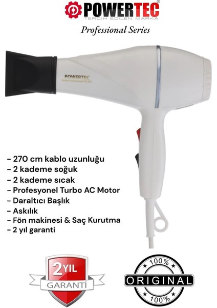 TR-501 Profesyonel 2500 W Fön Makinesi – 2 Kademeli Hız, Ergonomik Tasarım, Kuaför ve Ev Kullanımına Uygun modelleri