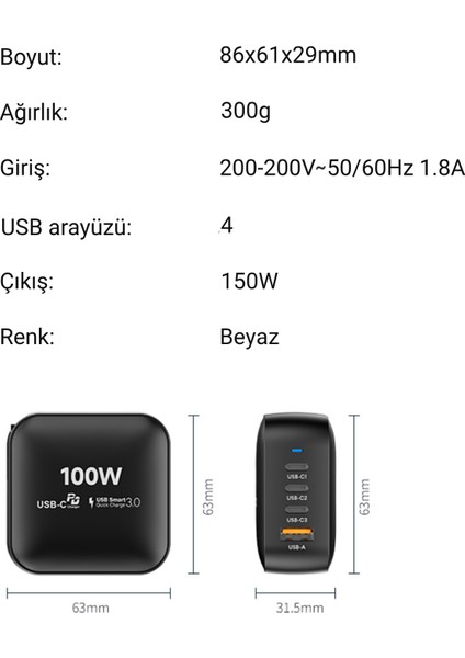 NT-HCH09 100W Pd+Qc Ganprime Şarj Aleti Hızlı Şarj Aleti/şarj Isısını Düşürür Gan Destekli Akım Korumalı Güç Adaptörü fırsatları