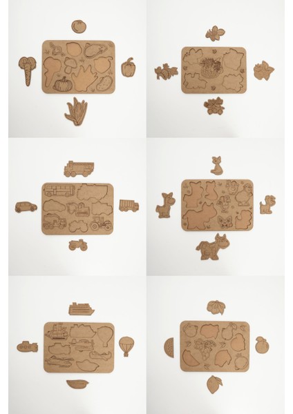 Montessori Boyanabilir Puzzle| 6 Lı Set|30*21 CM|EO6004 fiyatları