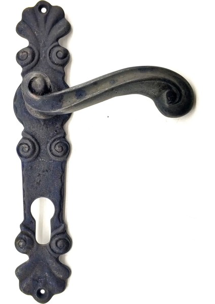 Antika Tarz Dekoratif Pirinç Okyanus Oda Kapı Kolu - 230X46 mm Oksit