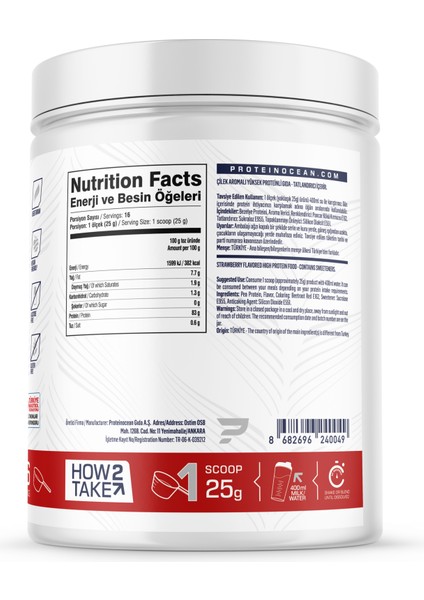 Pea Protein Çilek - 400g - 16 Servis fiyatları