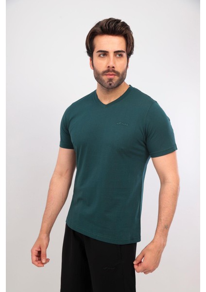 Erkek V Yaka Tshirt Şort Cep Fermuarlı Alt Üst Takım