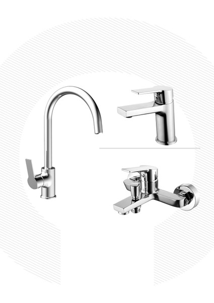 Luna Lavabo Banyo Mutfak Armatürü Set