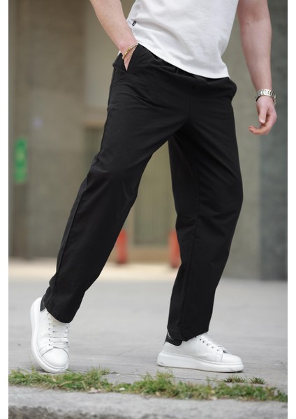 Siyah Rahat Kesim Erkek Pantolon E6561