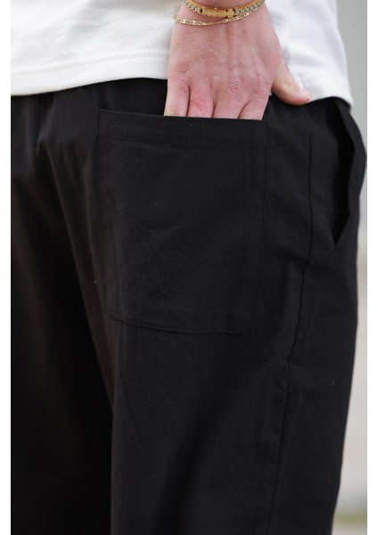 Siyah Rahat Kesim Erkek Pantolon E6561 fırsatları