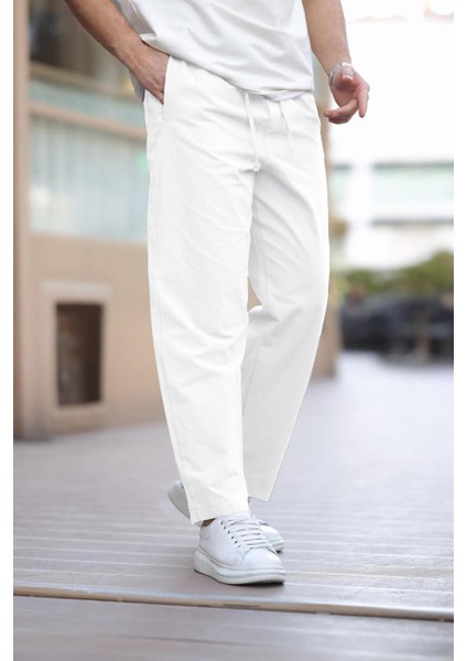 Beyaz Rahat Kesim Erkek Pantolon E6561 modelleri