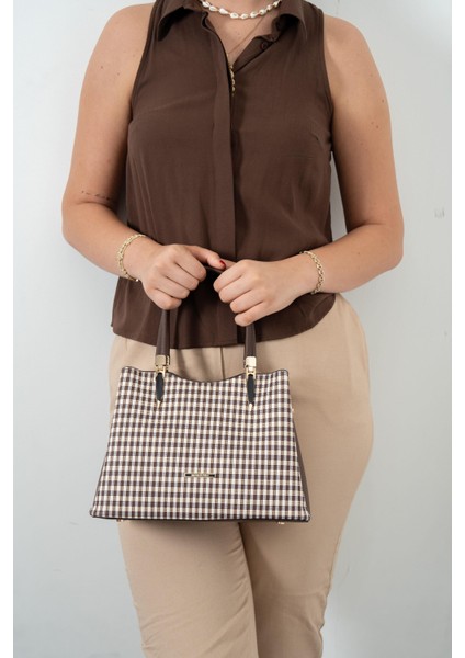 Kahve Sarı - Kahve SP1205 Kadın El Çantası