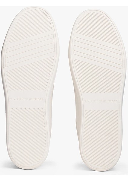 Kadın Th Monogram Plaque Court Sneakers - Beyaz/bordo