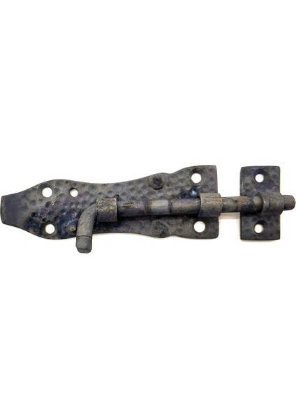 Antika Tarz Dekoratif Pirinç Dövme Kapı Sürgüsü - 7,5cm, Oksit