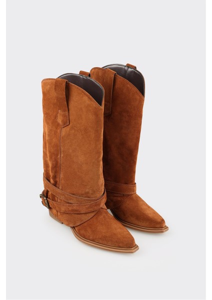 Taba Deri Kadın Western Çizme fiyatları