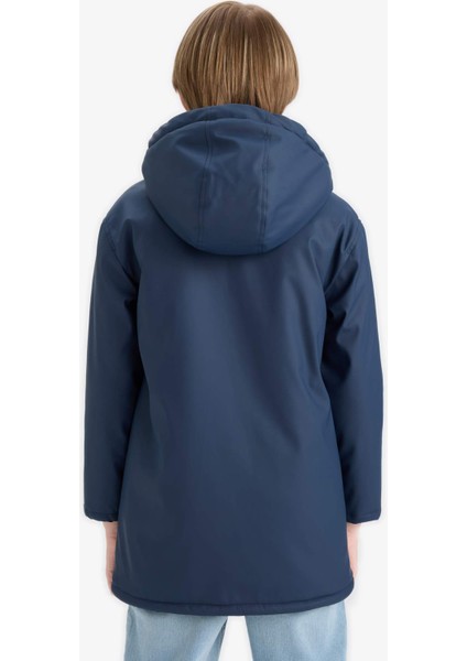 Erkek Çocuk Su Geçirmez Kapüşonlu Pelüş Astar Yağmurluk C4315A825AU