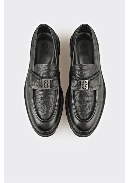 Siyah Deri Erkek Klasik Loafer fırsatları