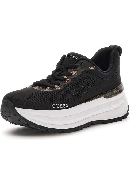 Kadın Runit2 Monogram Desenli Kalın Tabanlı Sneaker - Siyah