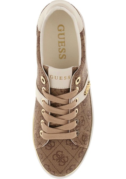 Kadın Britz Monogram Desenli Metalik Detaylı Sneaker - Bej fırsatları
