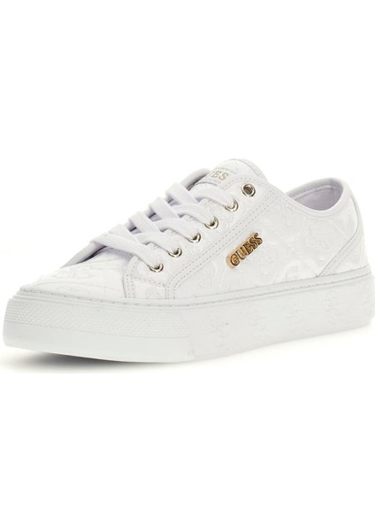 Kadın Jlove Kapitone Monogram Desenli Platform Sneaker - Beyaz