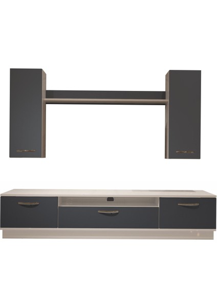 Trio 5d Mdf Tv Ünitesi Tv Sehpası - Beyaz - Antrasit fırsatları