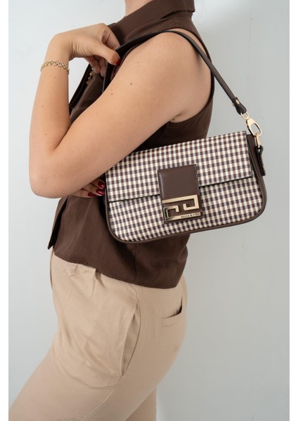 Kahve Sarı - Kahve SP1179 Kadın Omuz Çantası