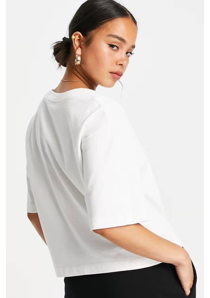 Jordan Essential Boxy Loose Fit T-Shirt Black Kadın Bol Kesim Crop Tişört Beyaz fiyatları