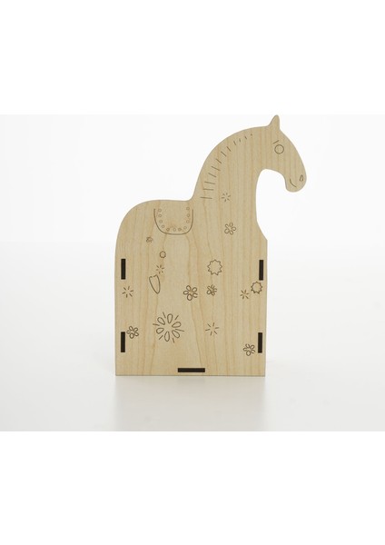 Ahşap At Desenli Kalemlik | Organizer |18*11 cm |KA5004 fiyatları