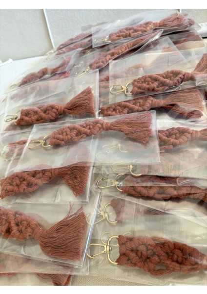 25 Adet Makrome Söz Nişan Düğün Bebek Doğum Günü Hediyelik Anahtarlık