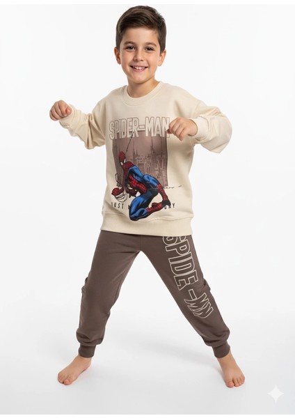 Örümcek Adam Kahverengi Renk Erkek Çocuk Eşofman Takım