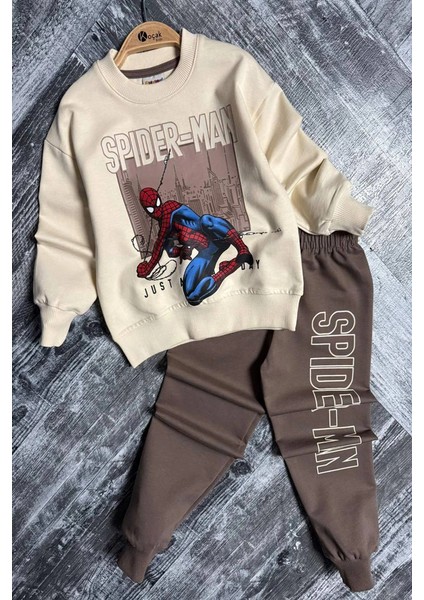 Örümcek Adam Kahverengi Renk Erkek Çocuk Eşofman Takım modelleri
