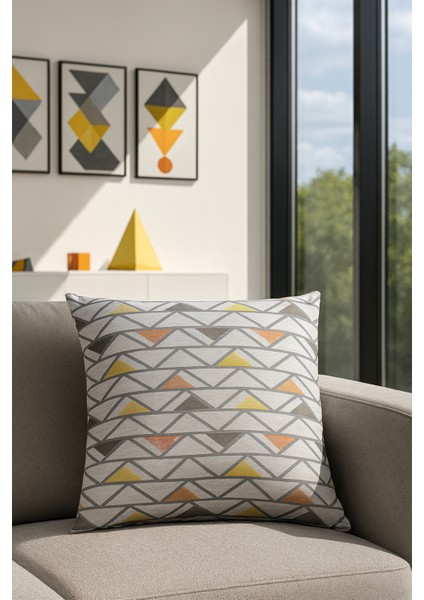 Desenli Elyaflı Minder Gri 45X45 modelleri