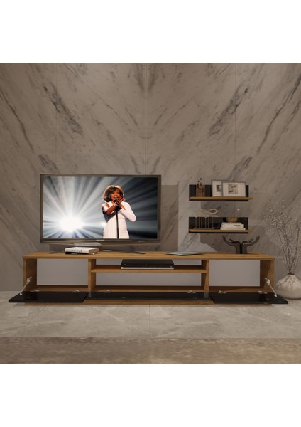 Trio 4s Mdf Tv Ünitesi Tv Sehpası - Pera - Siyah modelleri