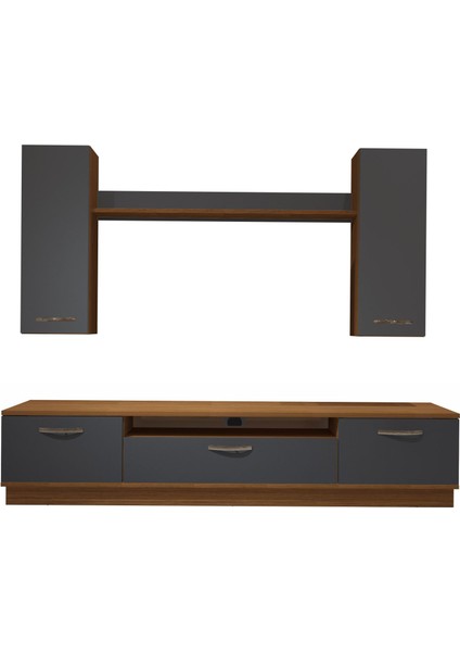Trio 5d Mdf Tv Ünitesi Tv Sehpası - Ceviz - Antrasit fırsatları
