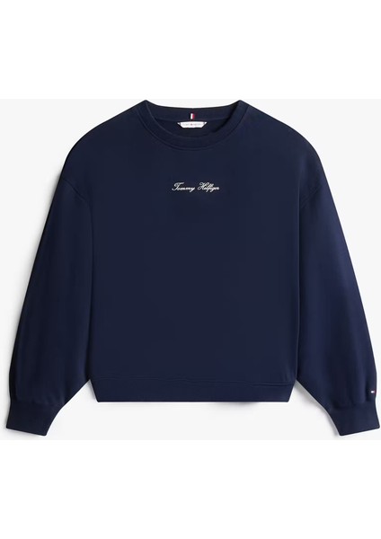 Kadın Regular Fit Bisiklet Yaka Sweatshirt - Lacivert indirimleri