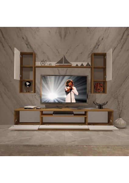 Trio 5da Mdf Tv Ünitesi Tv Sehpası - Pera - Beyaz modelleri