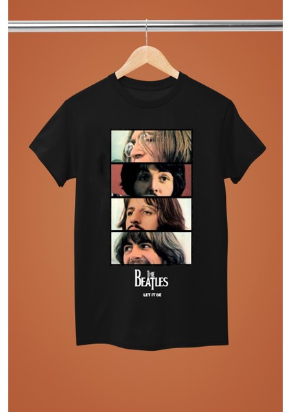 Beatles Baskılı %100 Pamuklu Kısa Kollu Regular Kalıp Rock Tshirt