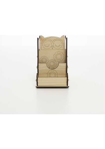 Ahşap Baykuş Desenli Kalemlik | Organizer |16*9 cm |KA5005 fiyatları