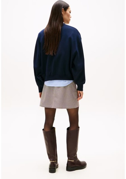 Kadın Regular Fit Bisiklet Yaka Sweatshirt - Lacivert modelleri