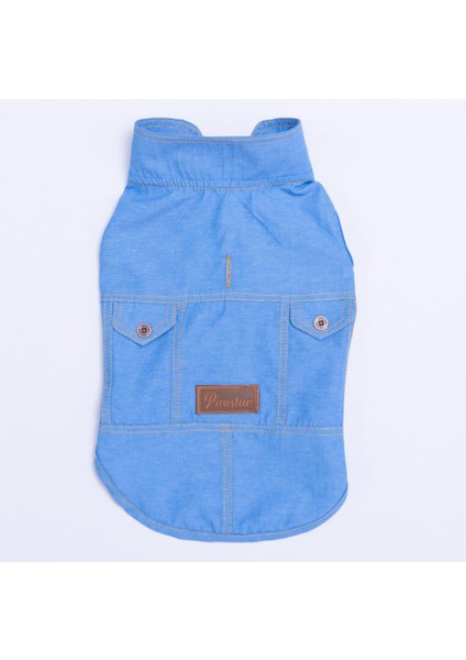 Açık Mavi Kot Desen Denim Look Kedi Köpek Gömleği - Kedi Köpek Kıyafeti fırsatları