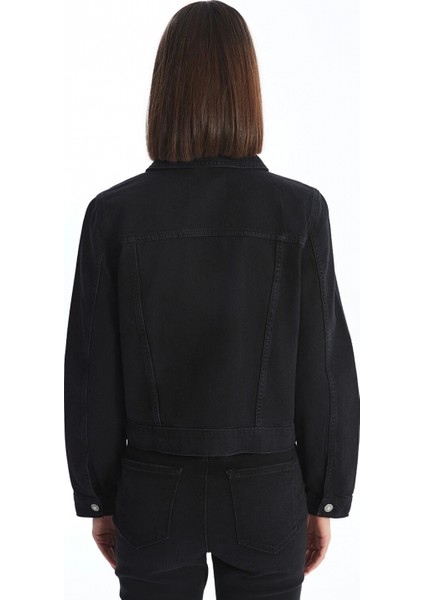 Lcw Vision Siyah Gömlek Yaka Kadın Jean Ceket fırsatları