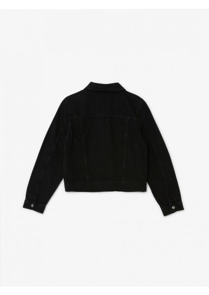 Lcw Vision Siyah Gömlek Yaka Kadın Jean Ceket