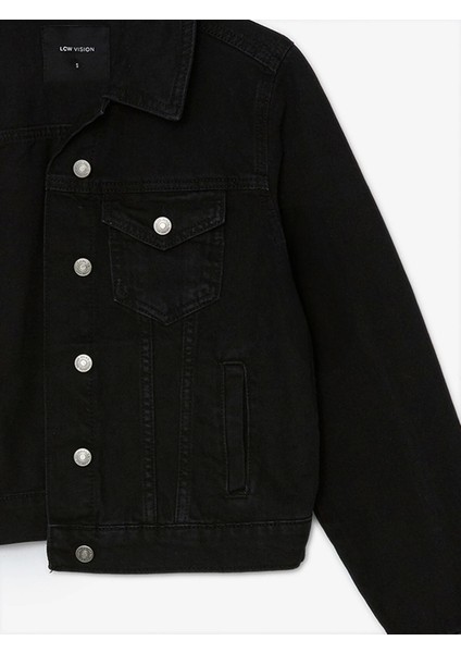 Lcw Vision Siyah Gömlek Yaka Kadın Jean Ceket