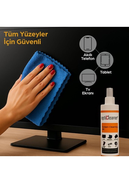 Ekran Temizleme Seti 250ML (Microfiber Bez ) Laptop, Tablet, Tv, Telefon, Gözlük, Kamera Temizleme fiyatları